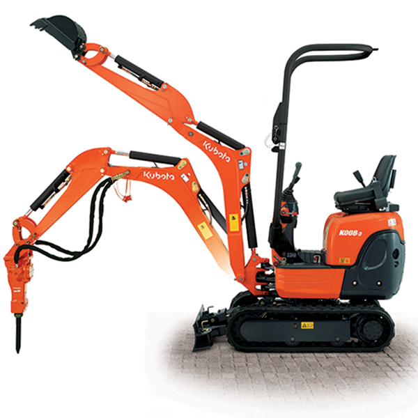 Minipelle 1T Kubota K008-5 3 Godet et BRH